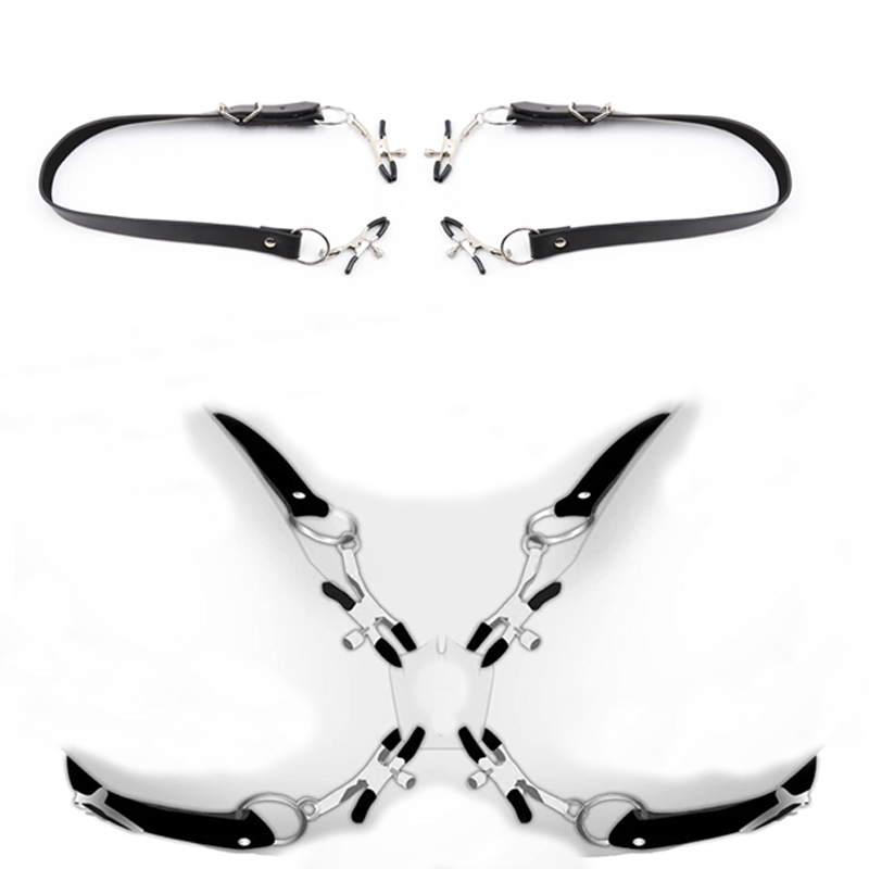 Leatherwork Clamp - Sangle en cuir noir, pinces pour