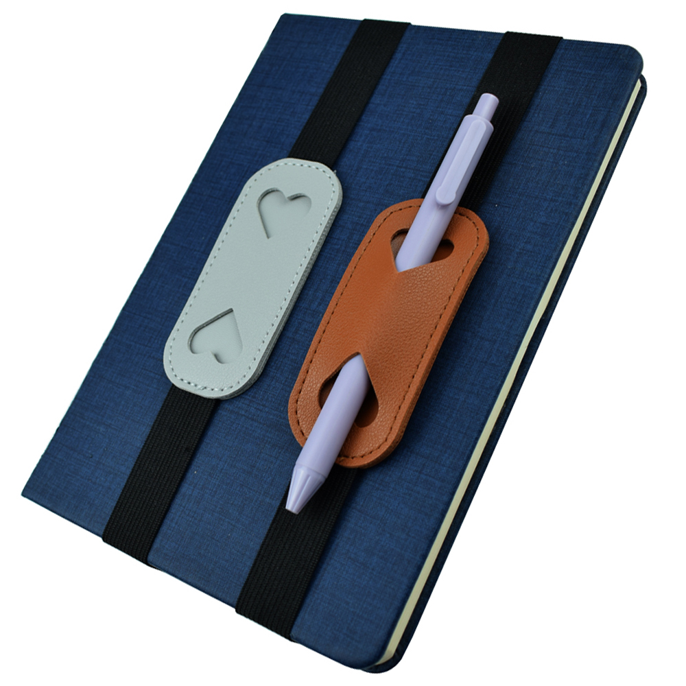 Leather Work Diary - Bande élastique porte-stylo en cuir PU,