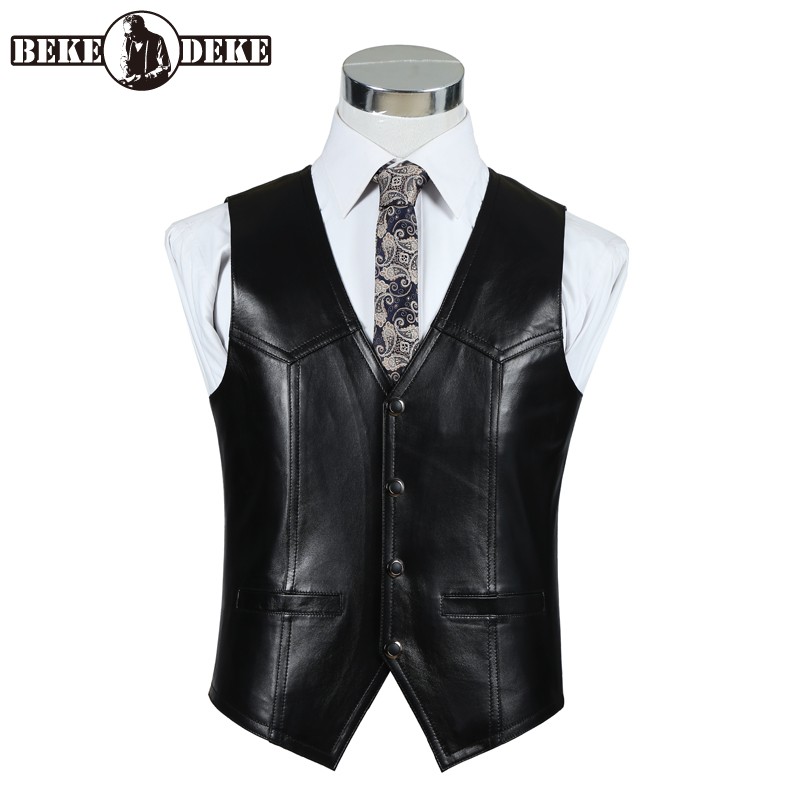 Leather Work Vest For Men - Gilet en peau de mouton en