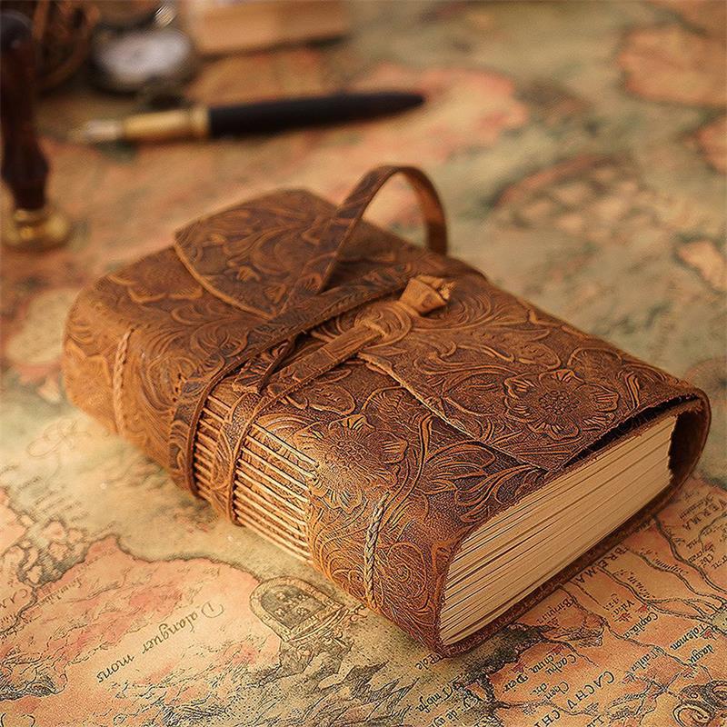 Leather Work Diary - Carnet de notes en cuir marron