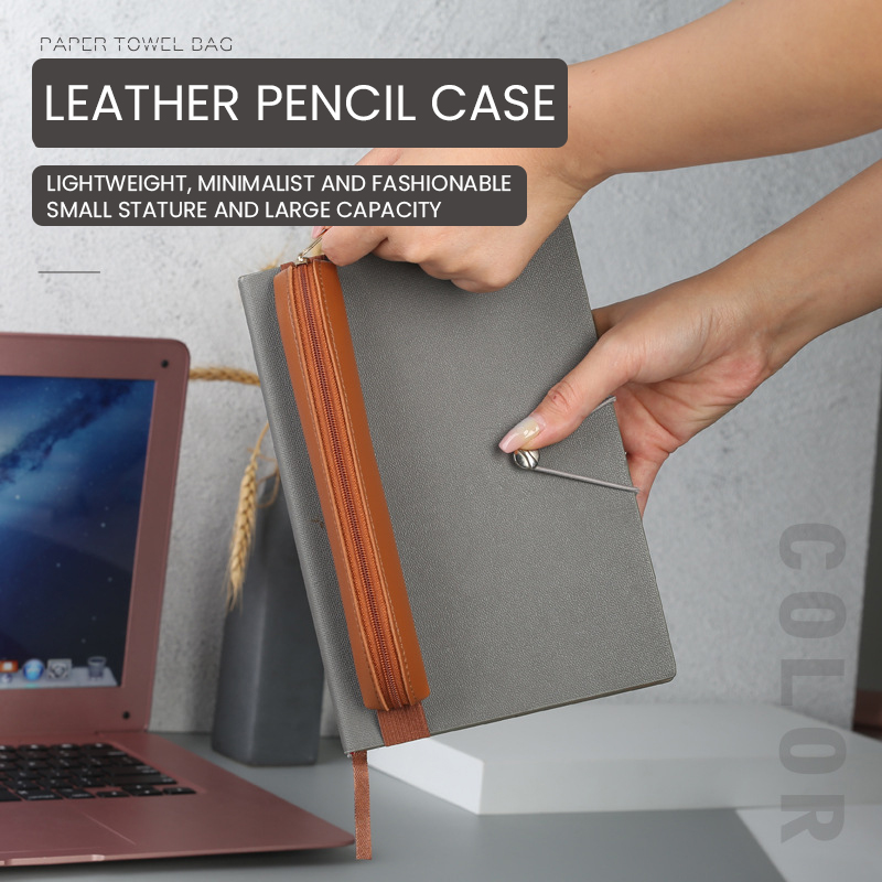 Porte-stylo en cuir PU avec fe - Leather Work Diary avis et prix