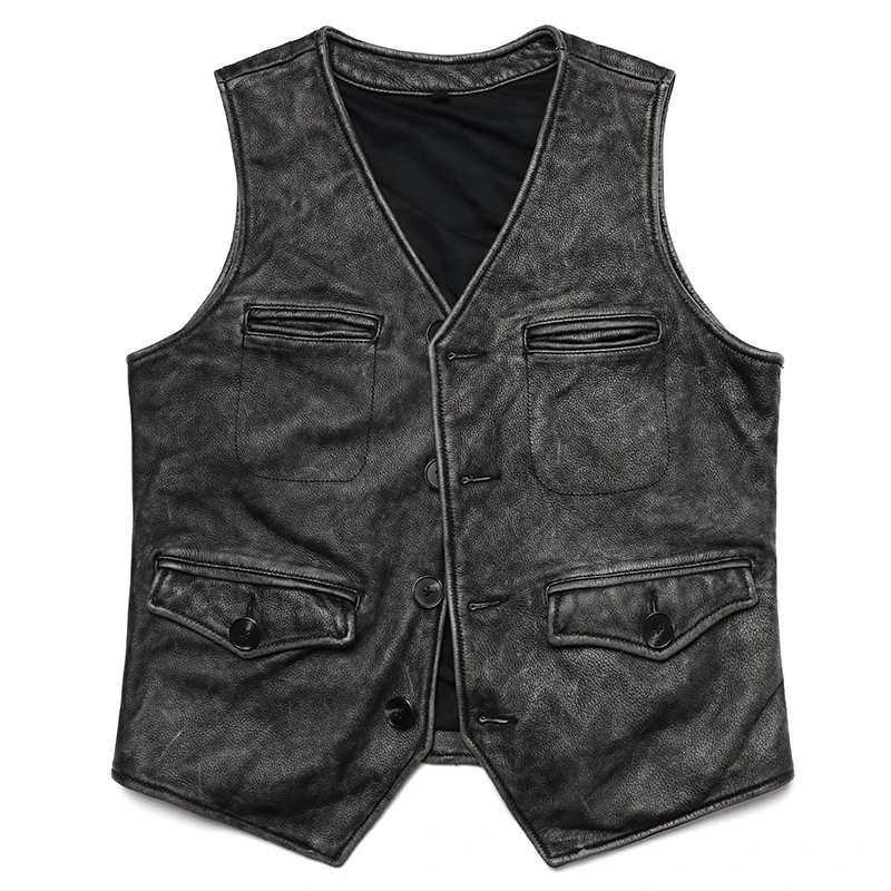 Vêtements de travail vintage p - Leather Work Vest For Men avis et prix