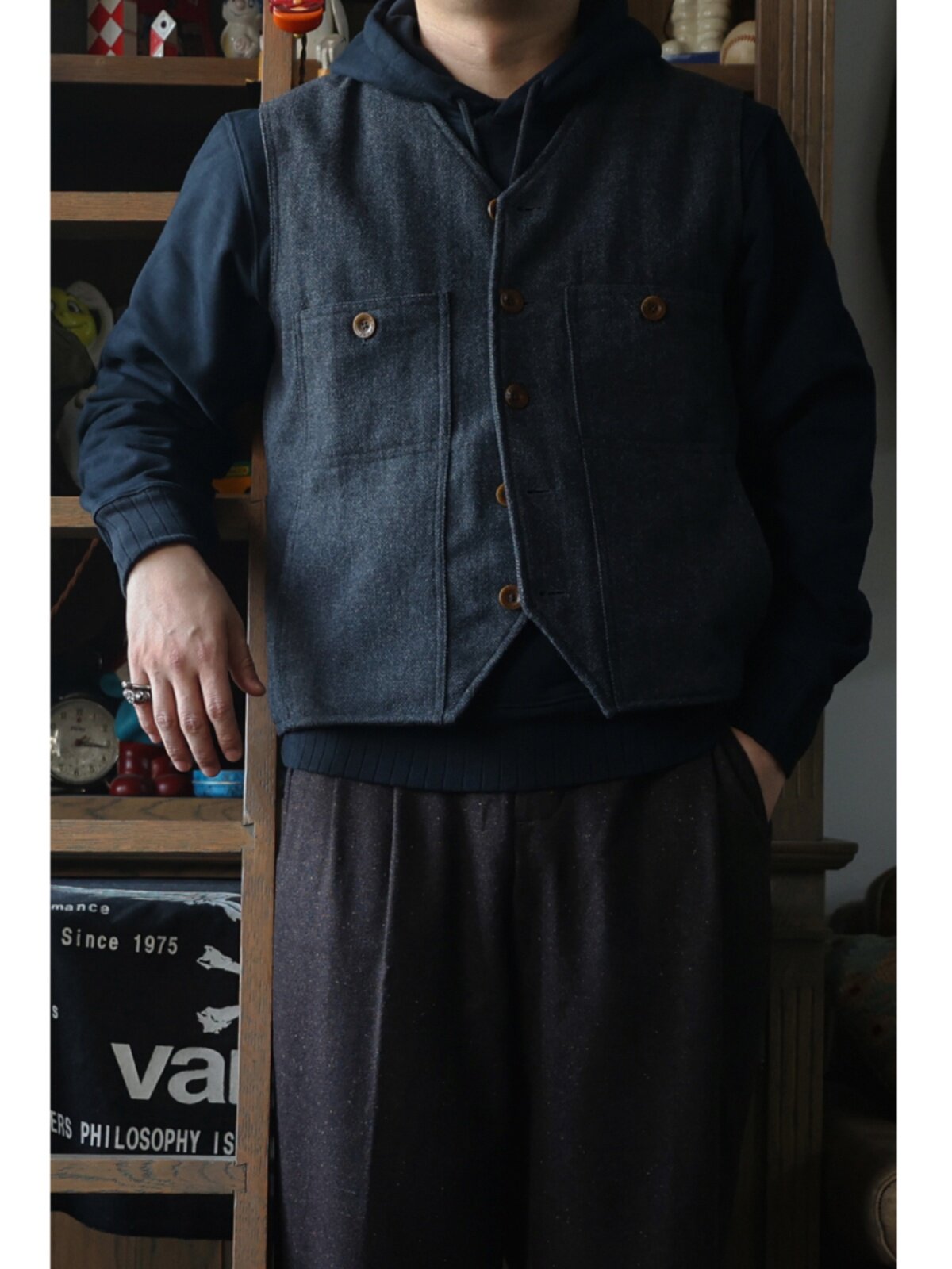 Secondorder FW24 Gilet de trav - Leather Work Vest For Men avis et prix