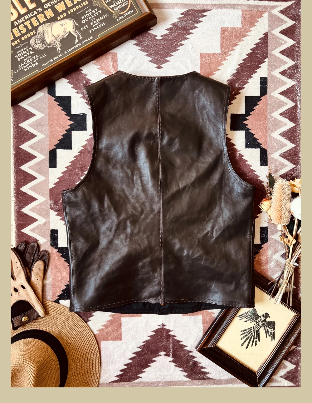 YR!-Gilet de travail plat en c - Leather Work Vest For Men avis et prix